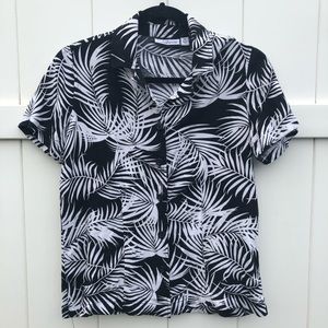 Black and white Hawaiian shirt